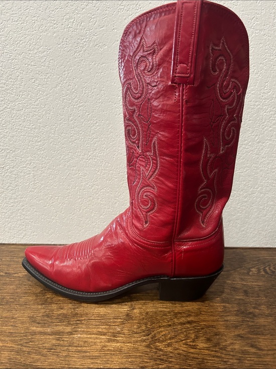 Lucchese Shoes - EUC Lucchese 1885 Red Leather Western Cowgirl Cowboy Boots 9B NFR rockabilly